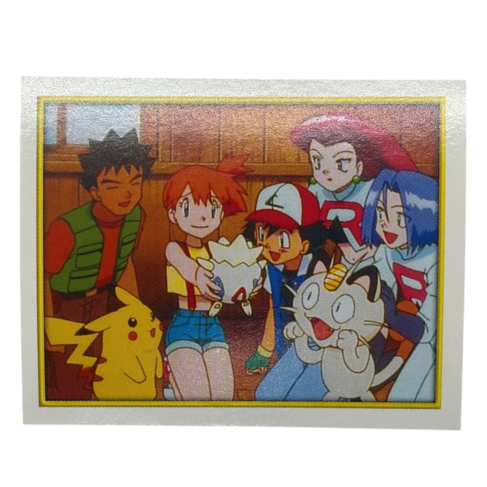 Pokemon Merlin Collections Sticker 196 Ash Misty Brock Pikachu Team Rocket 2000